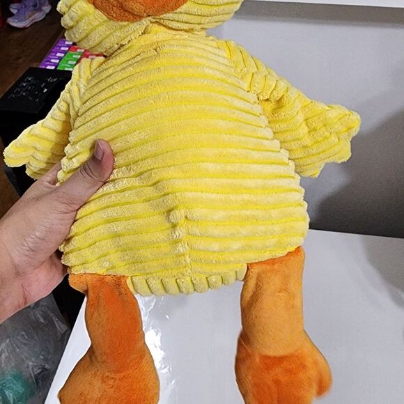 Kids Girls Boys Easter Spring Textured Yellow Duck Big Plush Weighted Beanie Toy - Picture 3 of 11